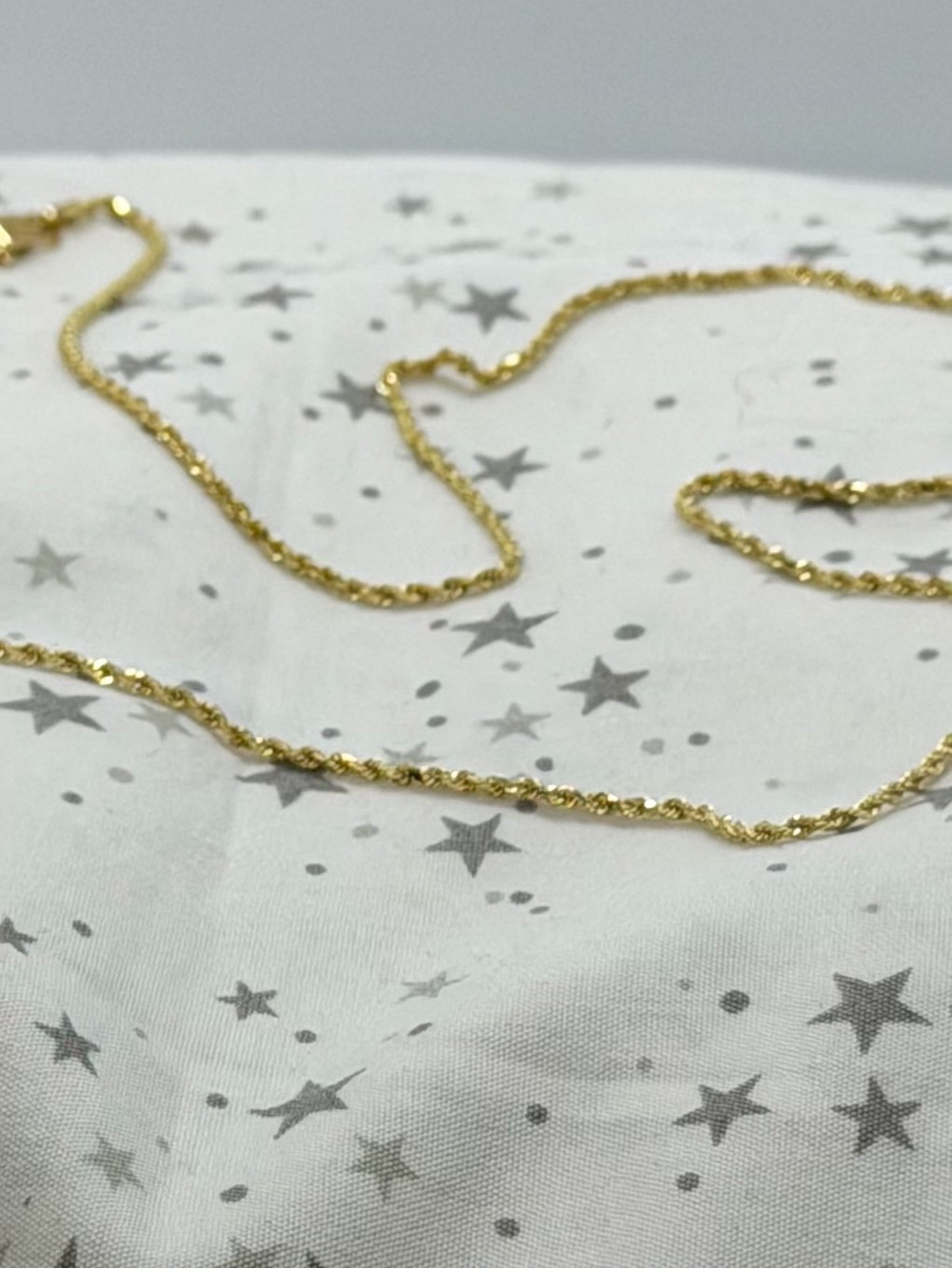 14K Yellow Gold Diamond Cut Rope Chain Necklace 22” Solid Gold 4.628g